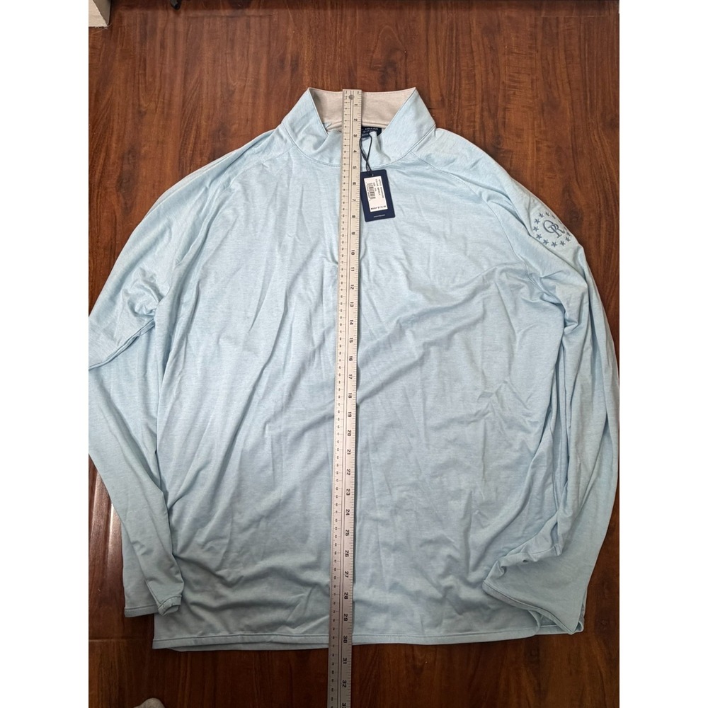 Peter Millar Crown Crafted Stealth Performance Quarter-Zip Blue Frost Sz XXL NWT - Picture 3 of 6